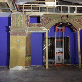 Heritage plaster moulding wall restoration - Forum Theatre