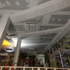 Ornamental plaster ceiling restoration - Forum Theatre