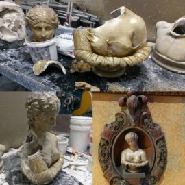 Statue ornamental plaster restoration - Forum Theatre